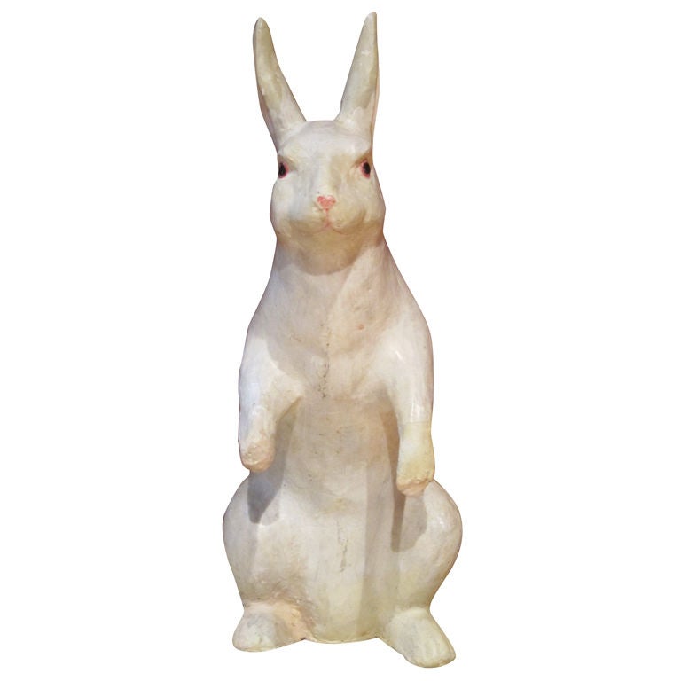 Early Rare Papier Mache Large Bunny Rabbit For Sale
