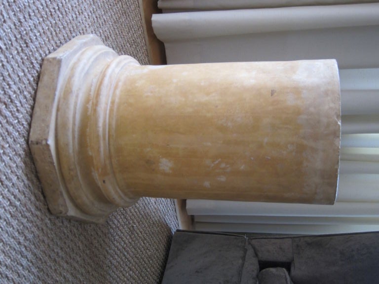Early Plaster Column Pedestal or Side Table