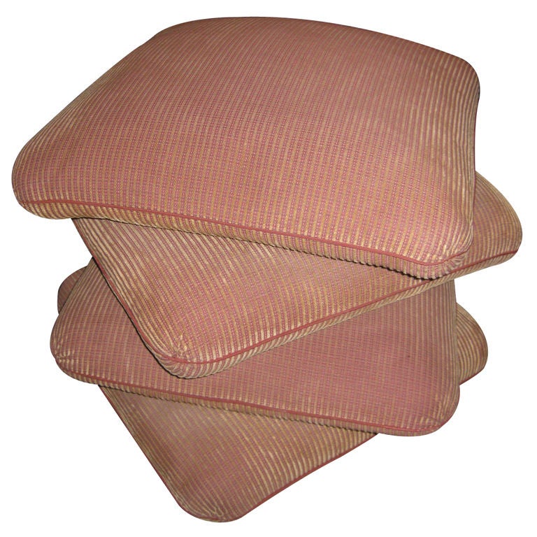 Pair Of 2 Pillow Ottomans Stacked To Make One 4 Pillow Ottoman For Sale