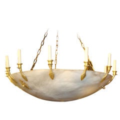 Huge French Empire Style Alabaster Chandelier 8
