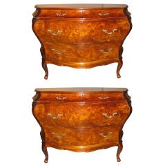 Pair of Italian Oyster Bombe Chests
