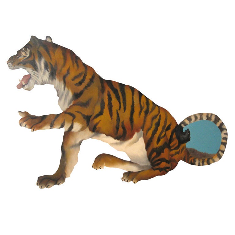 Vintage "Circus Art" Tiger from a Connecticut Arcade For Sale
