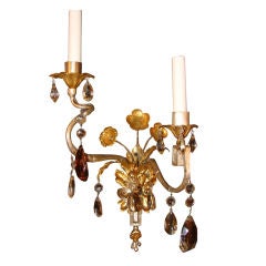 Pair of Bagues Sconces With Silver And Gold Leaf Finish 2