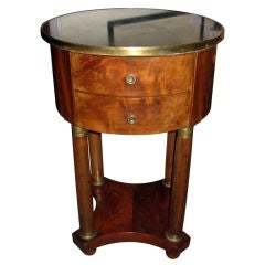 French Empire Table With two Drawers And marble Top