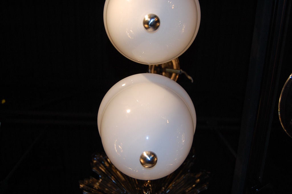 Mid-20th Century Large Set Of Opaline Glass Light Fixtures For Sale