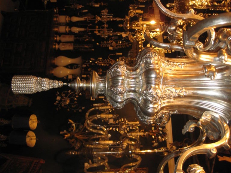 1890's Silver Plated Chandelier By E.F. Caldwell