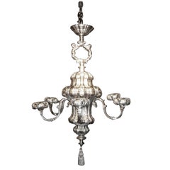 1890's Silver Plated Chandelier By E.F. Caldwell