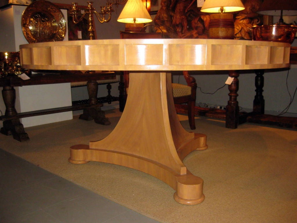 Faux Bois Painted Pedestal Dining Table By Nierman Weeks In Good Condition In Stamford, CT