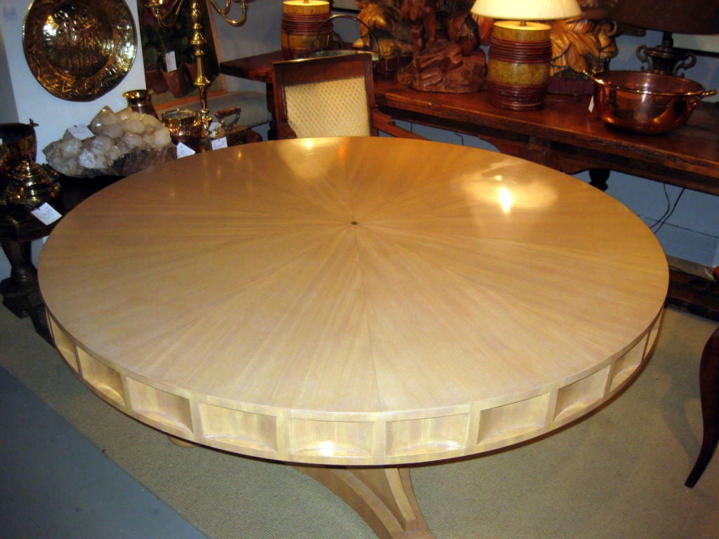 20th Century Faux Bois Painted Pedestal Dining Table By Nierman Weeks