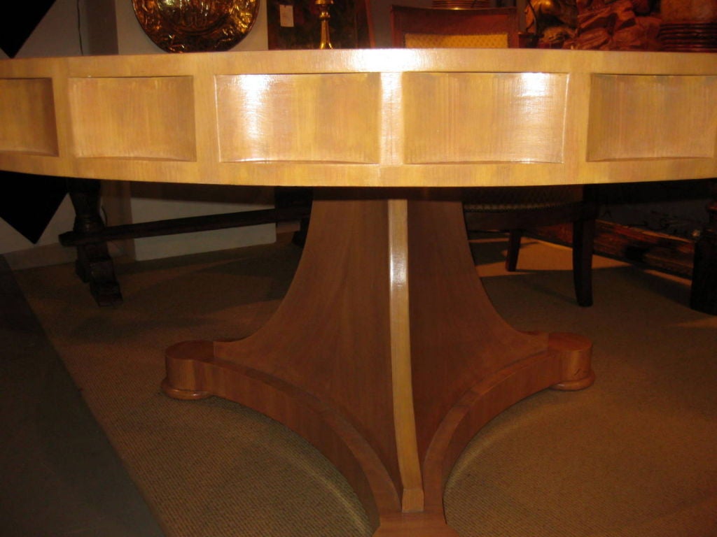 Faux Bois Painted Pedestal Dining Table By Nierman Weeks 1