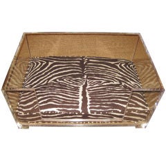 Very Cool Lucite Dog Bed With Zebra Print Fabric Cushion