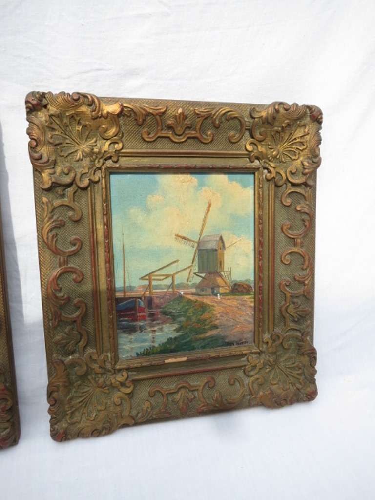 British Pair of Early Dutch Scenes For Sale