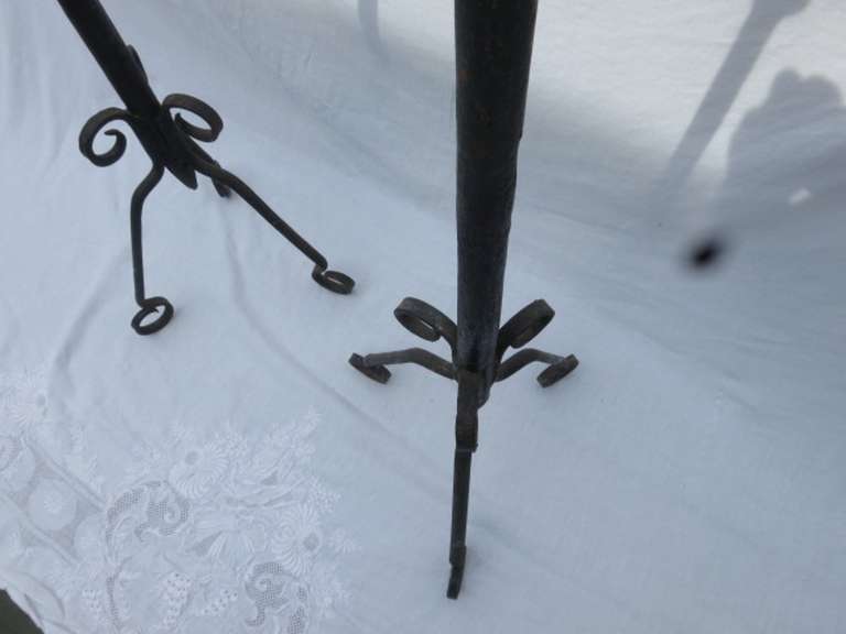 Pair of Wrought Iron Candelabrum In Excellent Condition For Sale In Stamford, CT