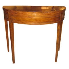 Italian Olivewood Demi Lune Game Table
