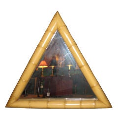 Large Vintage Elephant Bamboo Triangular Mirror