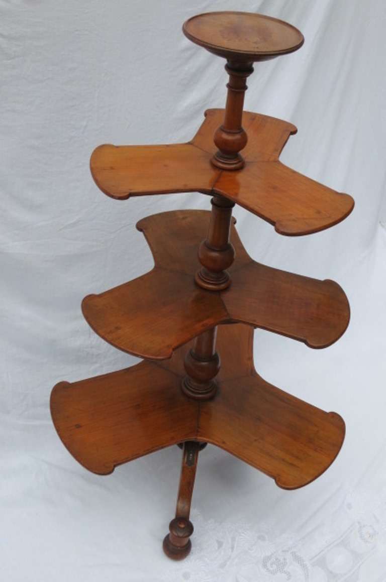 19th Century Early English Four Tier Serving Stand For Sale