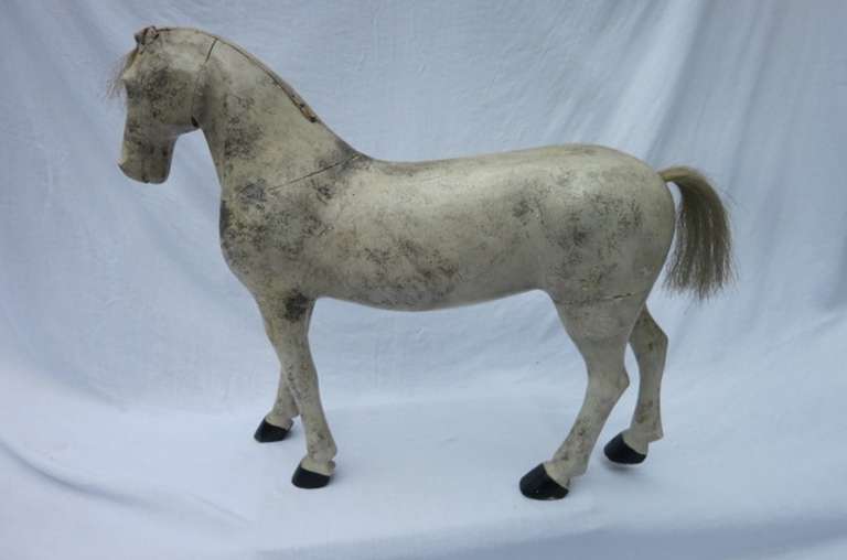 Fabulous early 1800scarved and painted excellent condition real horsehair tail with leather ears.