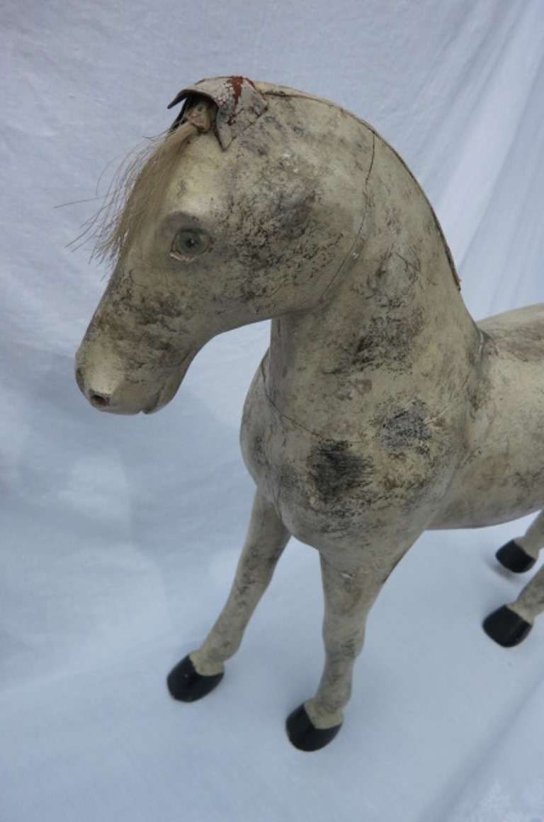 Folk Art Beautifullt Rendered Carved Wood Horse For Sale