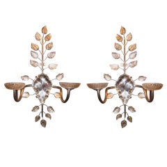 Set Of Six French Bagues Sconces With Mirrored Backplates 5