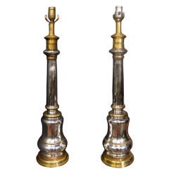 Unique Pair Of mercury Glass Lamps 4