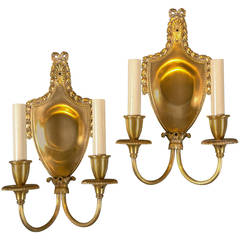 Pair of circa 1920s Sterling Bronze & Co. Gilt Bronze Sconces