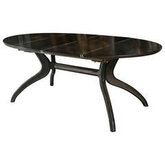 Scandinavian Table with Silver Leaf