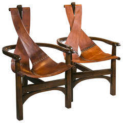 Pair of Midcentury Brazilian Horseshoe Chairs 2