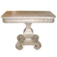American Console Table Covered In 18th C. Italian Manuscript