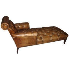 English Leather Chaise