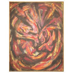 Vintage Abstract Painting Signed Jan McEvoy 5