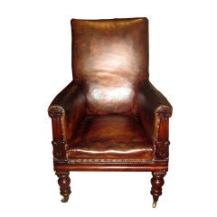 William IV Leather Library Chair