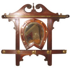 Mahogany Horseshoe Design Coat Rack