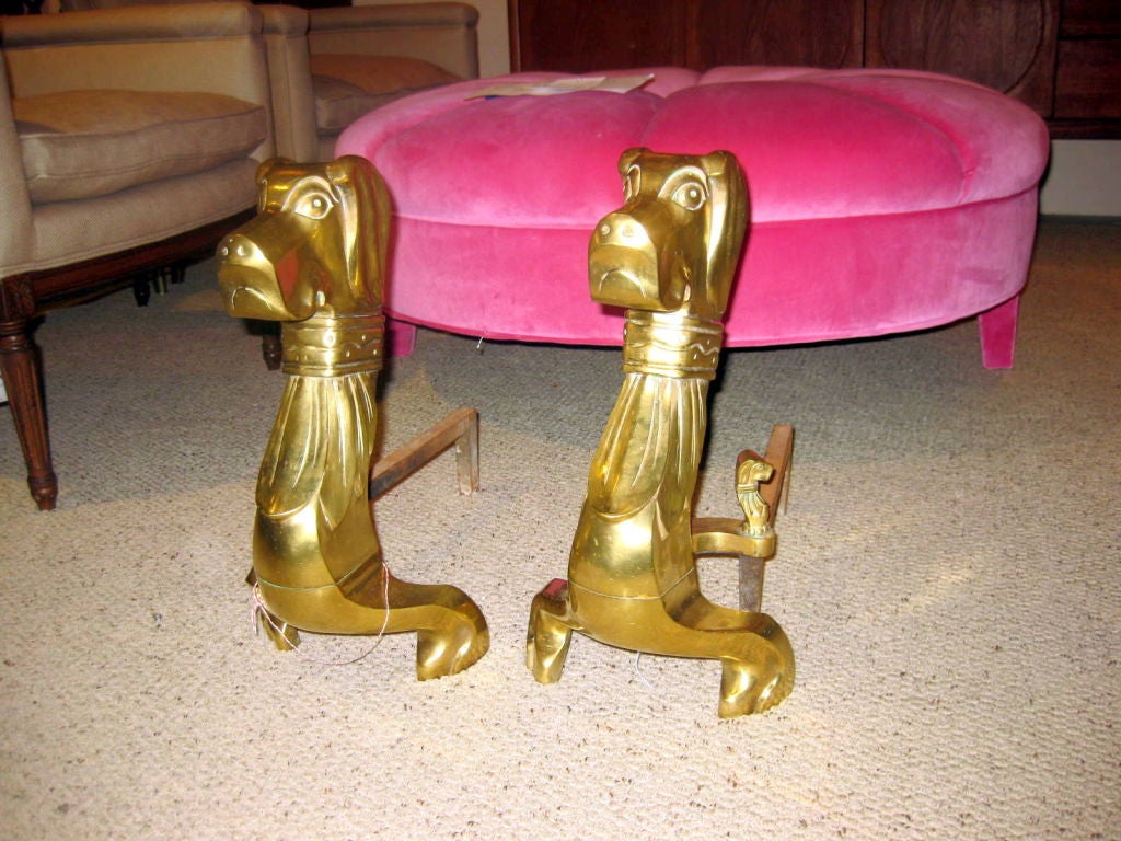 Great and unusual pair of andirons