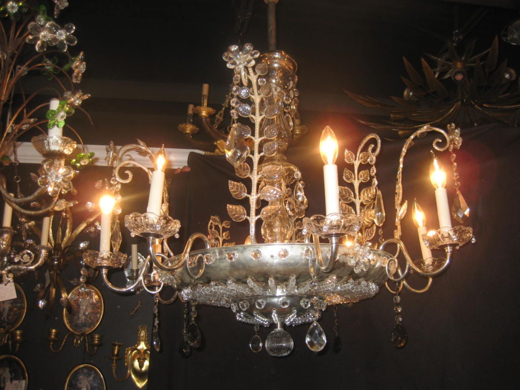 Pair Of Silverplated Bagues Chandeliers