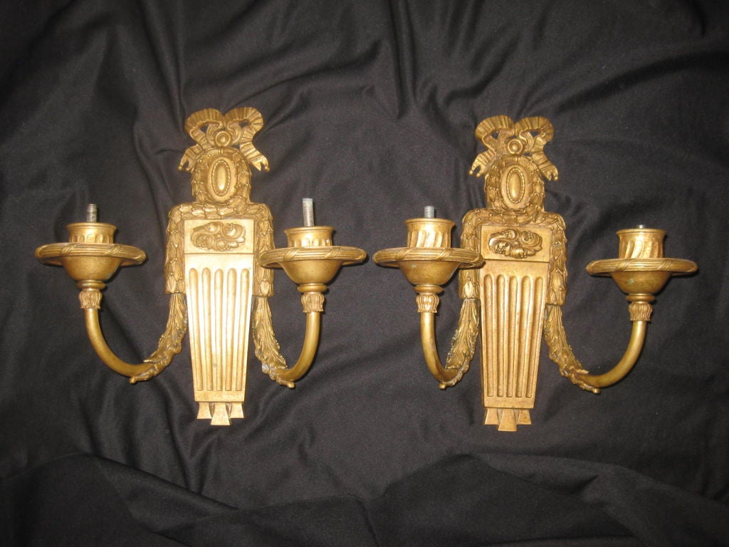 Neoclassical style Bronze Caldwell sconces