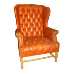 Great  Tufted Leather Wingchair