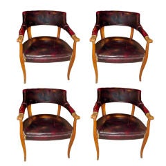 Set Of Four Leather Armchairs