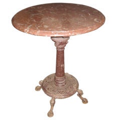 French Cast Iron And Marble Garden Table