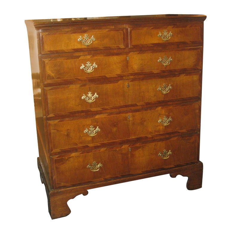 19th C. Fruitwood 5 Drawer Chest For Sale