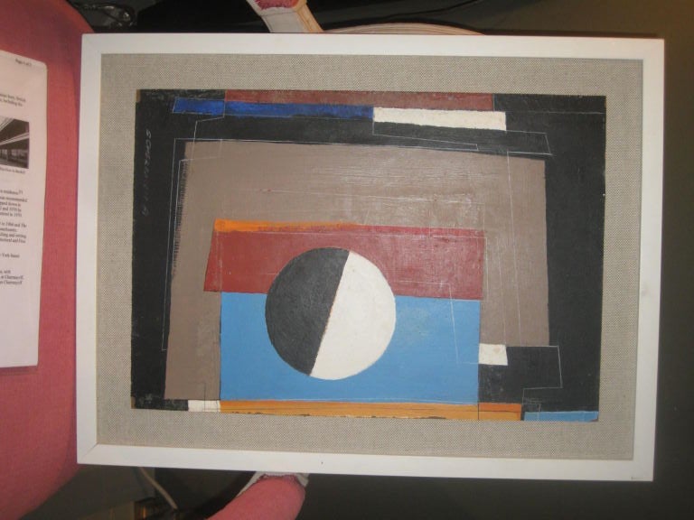 Oil On Board "In And Out" By Serge Chermayeff