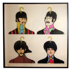 Framed Original Beatles Yellow Submarine Hangers