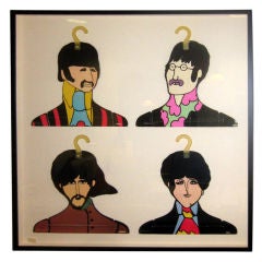 Retro Framed Original Beatles Yellow Submarine Hangers