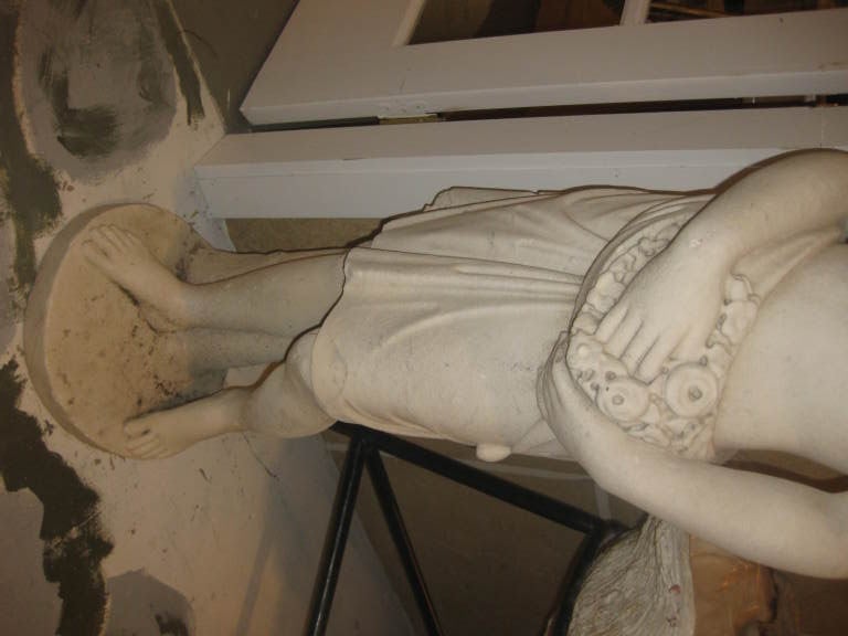 19th Century Large Carved Marble Garden Statue For Sale