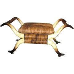 Horn And Cowhide Bench
