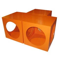 Set Of Three Newly Lacquered Cube Tables