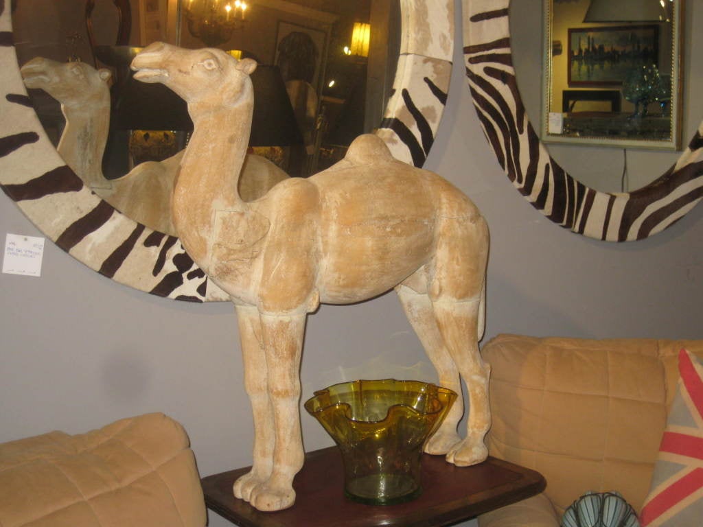 Carved wood camel
