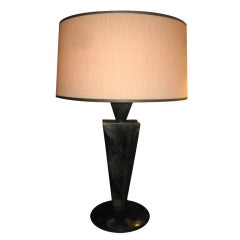Mid Century Twisted Wood Lamp