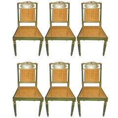 Set Of Six English Regency Painted Side Chairs