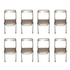 Set Of Eight Steel Folding Chairs