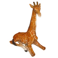 Vintage 1960's Italian faience Giraffe